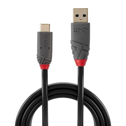 Lindy LY-36912 USB 3.2 Type A - C kábel, fekete, 10Gbps adatátvitel, 5A (100W) töltési teljesítmény - USB kábel