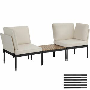 Zestaw wypoczynkowy ogrodowy Magaluf 5 w 1 z aluminiową ramą, idealny do siedzenia na patio i relaksu na świeżym powietrzu - Zestaw ogrodowy