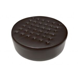 Bakero Pouf POWER 004 puff, barna műbőr, gombolt, kerek, 70 cm átmérő - Lábtartó, puff