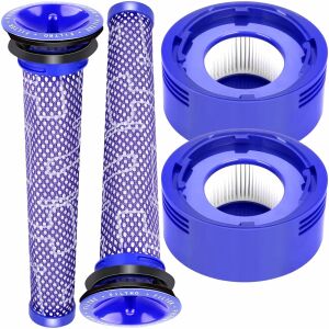 Комплект от 4 филтъра NewEvo®, съвместими с прахосмукачки Dyson V7 V8 V8+, 2 предфилтъра, 2 филтъра Hepa, миещи се, лилави 125156452 - Аксесоари за малки домакински уреди
