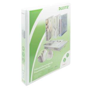 LEITZ A4 Maxi panorámás gyűrűskönyv, fehér, 44 mm gerinc, 2 D gyűrű - Gyűrűs mappa