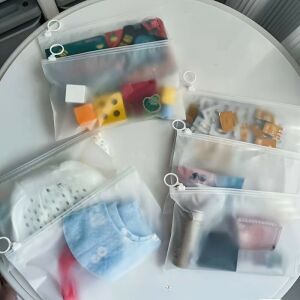 5db Átlátszó Cipzáras Tárolótáska 130095695 - Kozmetikai táska