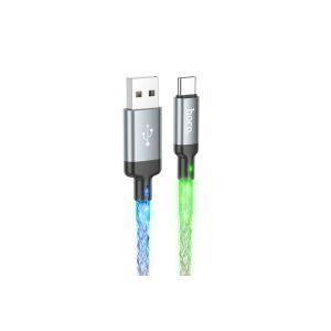 Cablu USB-C HOCO U112 SHINE PD cu iluminare LED, 3A, 1 metru, gri - Hoco Cabluri USB