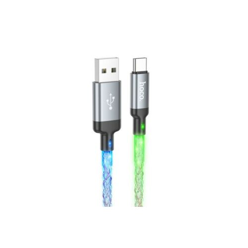HOCO U112 SHINE PD USB-C Kabel mit LED-Licht, 3A, 1 Meter, grau