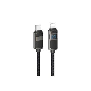 HOCO U137 LINE PD DISPLAY USB TYPE-C / LIGHTNING KABEL PD 27W 1,2 METER SCHWARZ 125190873 - Lightning-Kabel