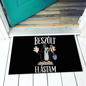 Vicces lábtörlő Kisvakond rajzfilmfigurával és a 'Beszólt, elástam' felirattal - Vicces ajándék