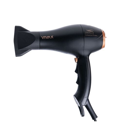 Vivax HD-2000 PRO Hajszárító, Teljesítmény 2000 W, 2 sebesség, Turbó, Volumen diffúzor, Fekete