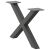 vidaXL 2 db antracit acél dohányzóasztal lábak X-alakú 50x(30-31) cm, egy darab X-alakú dohányzóasztal láb