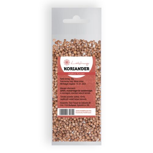 Lakshmy koriander egész mag csomagolásban, 30g - Fűszer