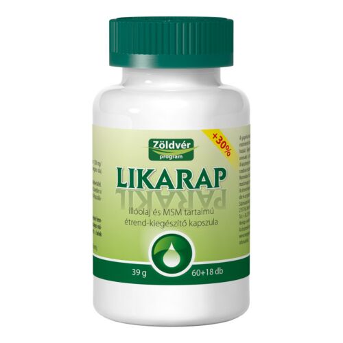 Zöldvér Likarap kapszula illóolajokkal és MSM-mel, 78 darabos étrend-kiegészítő - Vitamin