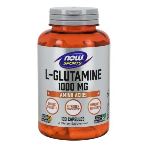 NOW Sports L-Glutamine 1000mg kapszula, étrend-kiegészítő az izmok regenerálódásához és az immunrendszer támogatásához, 120 darab - Now Foods