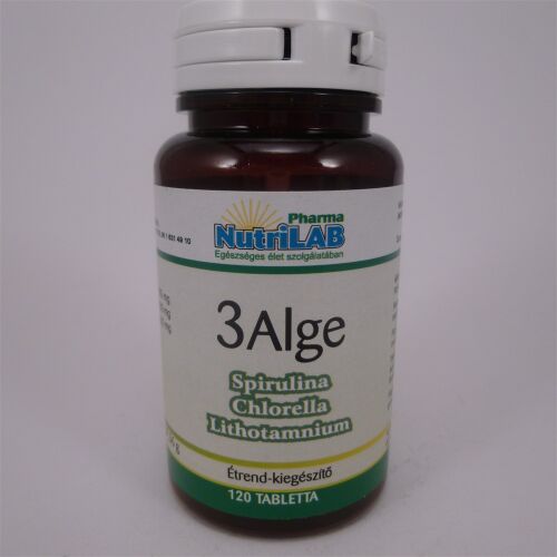 Nutrilab 3 Alga tabletta - Spirulina, Chlorella, Lithothamnium - 120 darab