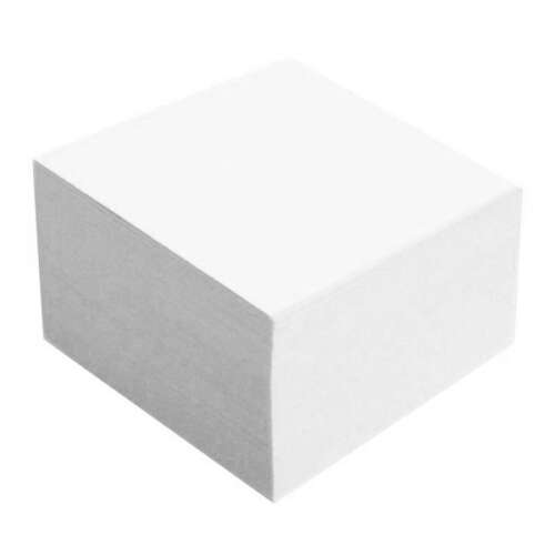 Fehér jegyzetkocka, 10x10x5cm, ragasztott, ragacsos cetlik - Troika