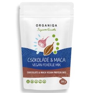 Organiqa 100% bio vegán fehérje mix csokoládé-maca 200 g 125242882 - Fehérje
