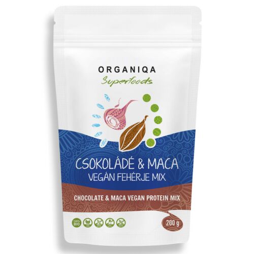 Organiqa 100% bio vegán fehérje mix csokoládé-maca 200 g 125242882
