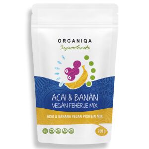 Organiqa 100% bio vegán fehérje mix acai-banán 200 g 125242883 - Fehérje