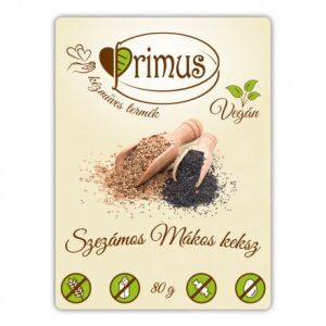 Primus vegán szezámos mákos keksz 80 g 125243193 - Keksz