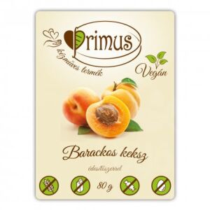 Primus vegán barackos keksz 80 g 125243196 - Keksz
