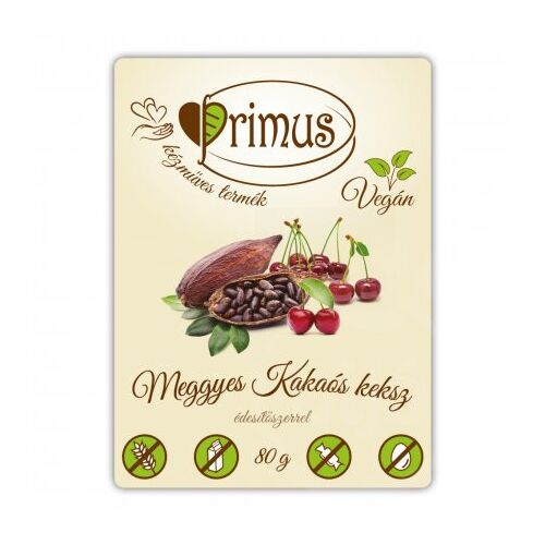Primus vegán meggyes-kakaós keksz 80 g 125243197