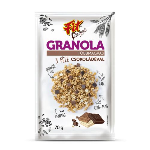 Fit reggeli granola többmagvas 3 féle csokival 70 g 125243393