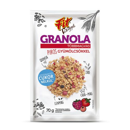 Fit reggeli granola többmagvas pirosgyümölcsökkel 70 g 125243394