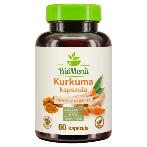 BioMenü Kurkuma kapszula, 60 darabos, bio és nyers étrendkiegészítő - BioMenü