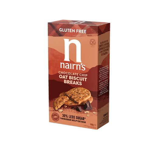Nairns gluténmentes teljeskiőrlésű 56% rostdús zabkeksz csoki chips 160 g 125243554