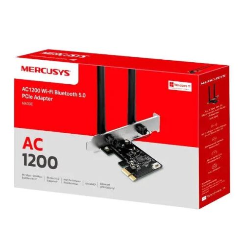 Mercusys Netzwerkkarte MERCUSYS MA30E WiFi5 PCIe-Adapter (AC1200, 2,4 GHz/5 GHz, Bluetooth 5.0) 125252419