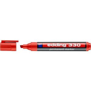 Edding 330 Roter Permanentmarker mit abgenommener Kappe - Marker