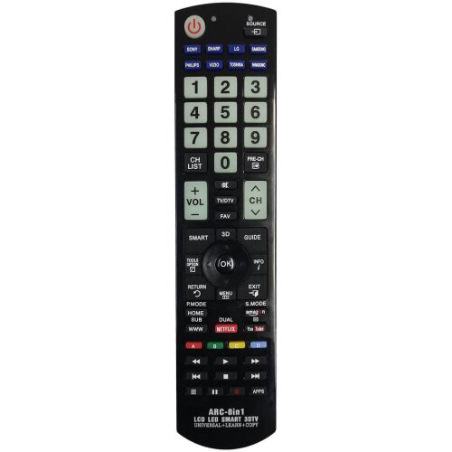 Univerzálny diaľkový ovládač ARC 8 v 1 pre LCD LED Smart 3DTV