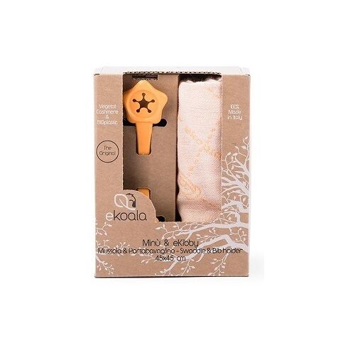 Set Swaddle si suport de prindere baveta, eKoala, Orange 125258015