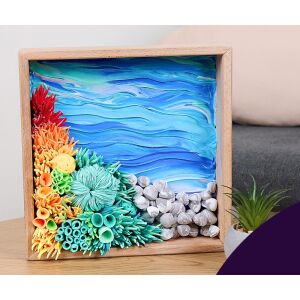 Wood & Craft Kreativset - Sukkulenten, 21*21cm - Ocean Calm