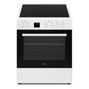 Elölnézet a Tesla CV6400SW szabadonálló kerámia főzőlapos tűzhelyről. - Tesla