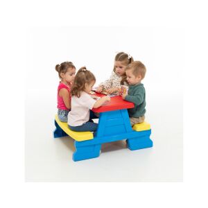 Bunter Kinder Picknicktisch für das Spielen im Freien - Kindertische, Stühle, Kinder-Küchenfußbänke, Schreibtisch für Jugendliche und Jugendbetten