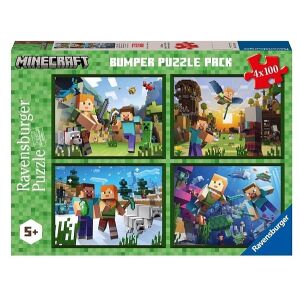 Ravensburger puzzle 4x100 db-os - Minecraft 125260287 - Ravensburger