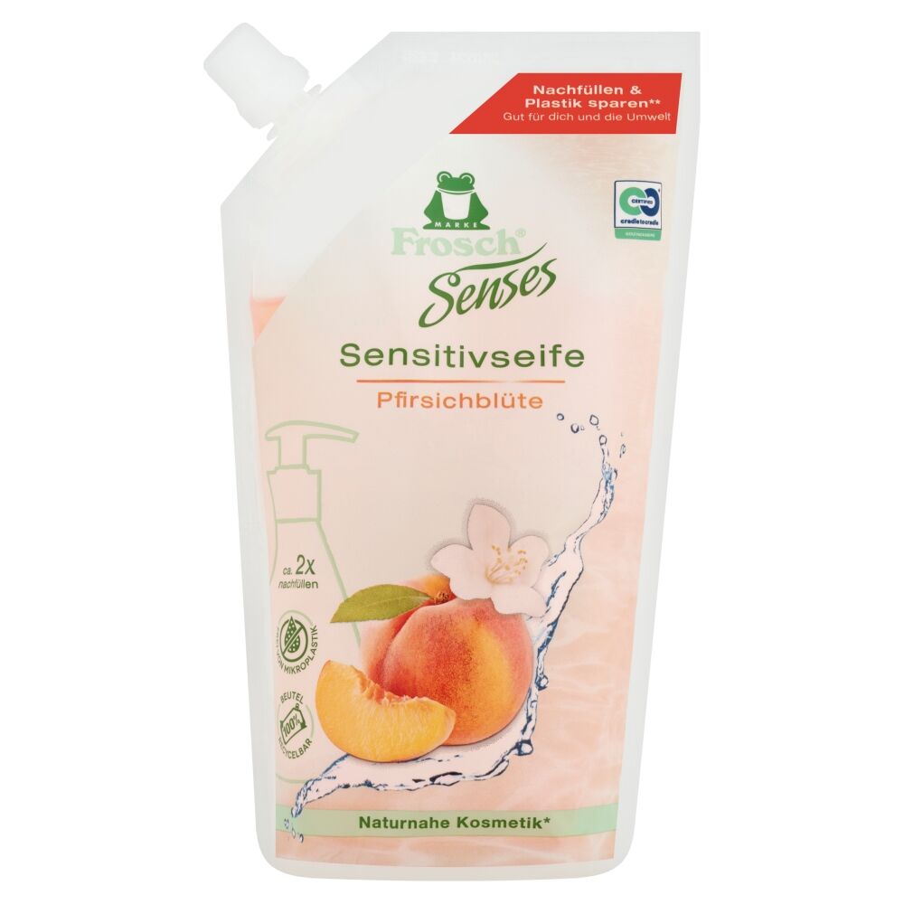 E-shop Náplň do tekutého mydla Frosch Broskyňa 500 ml