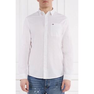 Tommy Jeans normál szabású vászonkeverék ing S INTL Törtfehér 125260374 - Férfi ing