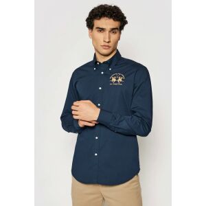 La Martina normál szabású ing hímzett logóval CCMC01 Navy L INTL 125260427 - Férfi ing