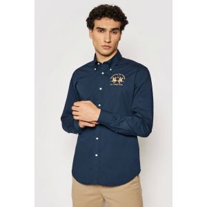 La Martina normál szabású ing hímzett logóval CCMC01 XL INTL Sötétkék 125260461 - Férfi ing