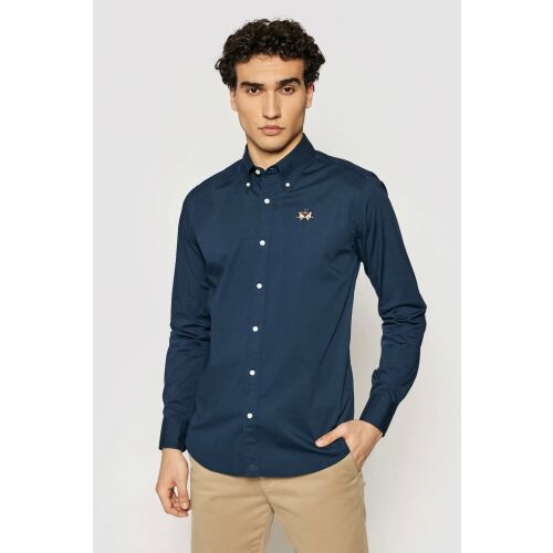 La Martina Slim fit ing hímzett logóval CCMC02 XL INTL Sötétkék 125260577