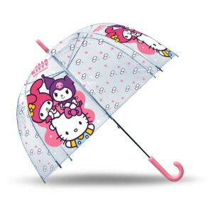 Umbrelă transparentă tip cupolă Hello Kitty, Kuromi și My Melody pentru copii - Hello Kitty