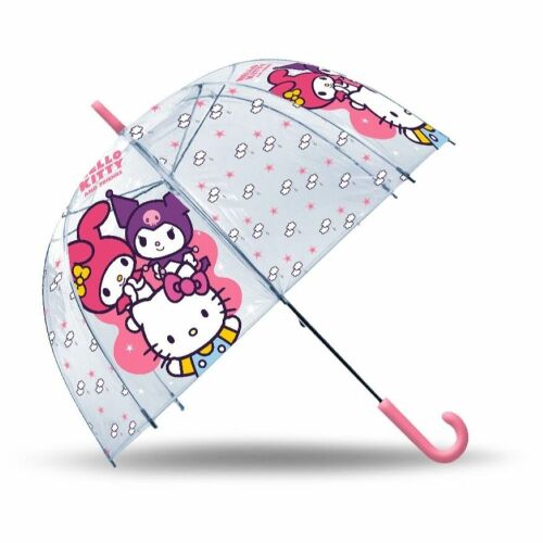 Parasol dziecięcy Hello Kitty, Kuromi i My Melody z przezroczystą kopułą