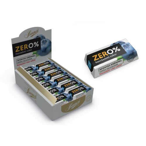 Szerencsi Zero áfonya krémmel töltött tejcsokoládé édesítőszerrel, 21 g