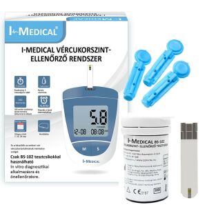 I-Medical vércukorszint mérő szett mérővel, tesztcsíkokkal, lándzsákkal és ujjbegyszúróval - Vércukorszint mérő