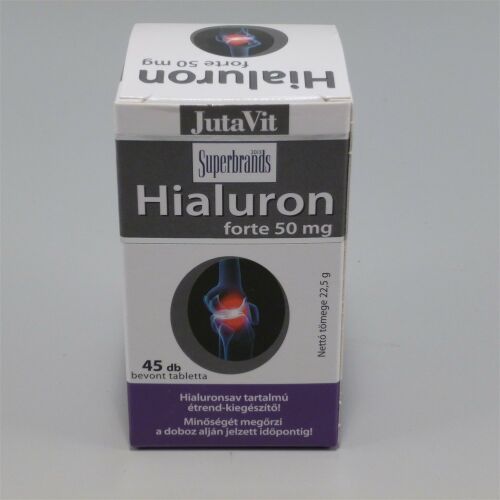 JutaVit Superbrands Hialuron forte 50mg Hialuronsav tartalmú étrend-kiegészítő tabletta, 45 db - Étrendkiegészítő