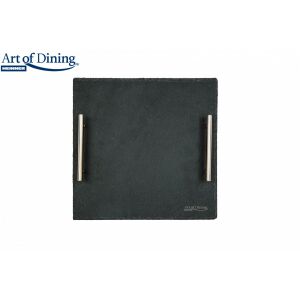 KVADRATNI PLOČASTI PLOČA OD ŠKRILCA S RUČKAMA OD NEHRĐAJUĆEG ČELIKA 30X30 CM 138697927 - Heinner