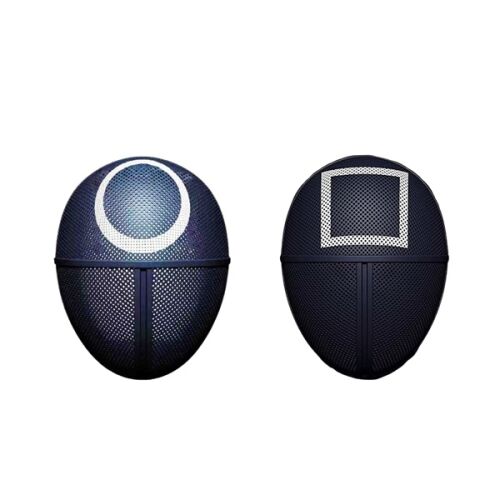 Két karneváli maszk készlet, tintahal játék, kör, négyzet, fekete 125314137