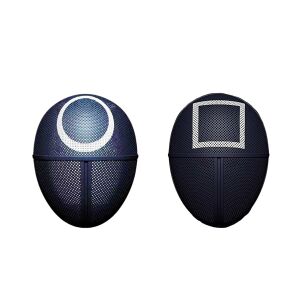 Set mit zwei Karnevalsmasken, Squid Game, Kreis, Quadrat, Schwarz 125314137 - Kostüme für Erwachsene