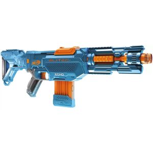 Nerf Elite 2.0 Echo CS-10 Blaster, oldalnézet, kék és narancssárga játék fegyver, Nerf fegyver, gyerekjáték, akciófigura, Nerf nyilak, Nerf kiegészítők - Nerf