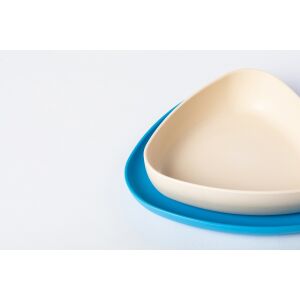 Zestaw 2 talerzy, eKoala, BIOplastic, Biały/Niebieski 136055095 - Talerz dla dzieci